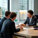 Consultants en réunion stratégique